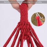 Überrollsichere Einzelperson-Segeltuch-Hängematte für den Außenbereich, tragbares Strandschaukelbett mit Holzstäben, Größe: 185 x 80 cm, Size: 185 x 80cm, Size: 185 x 80cm(Red) – Bild 5