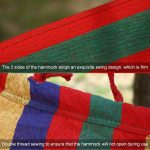 Überrollsichere Doppel-Personen-Segeltuch-Hängematte für den Außenbereich, tragbares Strandschaukelbett mit Holzstäben, Größe: 190 x 150 cm, Size: 190 x 150cm(Blue), Size:190 x 150cm(Red) – Bild 7