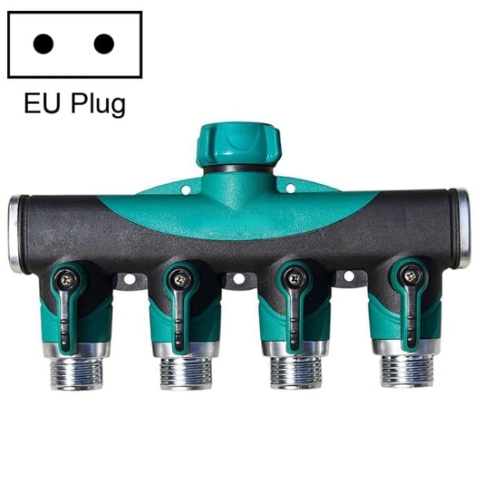 4 in 1 Multifunktions-Garten-Wasser-Sprinkler-Rasen-Bewässerungsventil Wasserteiler-Controller Wasserleitung Shunt, EU-Stecker – Bild 1