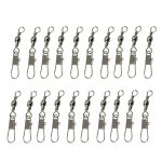 20 Stück 8# 3,5 cm Angelanschlüsse, Tonnenwirbel mit Sicherheits-Sprengring