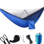 Tragbare Outdoor-Fallschirmhängematte mit Moskitonetzen, Blue – Bild 3
