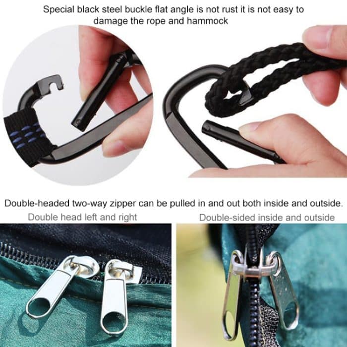 Tragbare Outdoor-Fallschirmhängematte mit Moskitonetzen, Blue – Bild 5