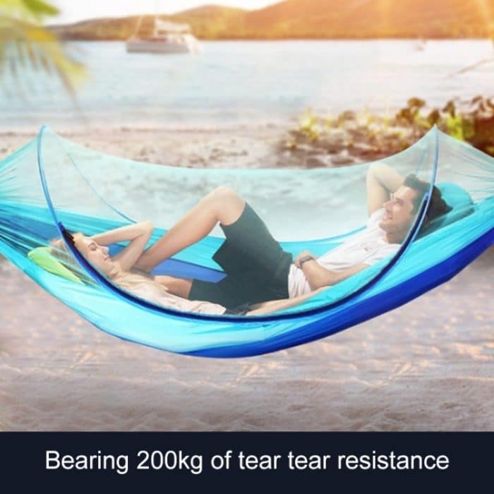 Tragbare Outdoor-Camping-Vollautomatische Fallschirm-Hängematte aus Nylon mit Moskitonetzen, Größe: 290 x 140 cm, 290x140cm Camouflage, 290x140cm Army Green, 290x140cm Black, 290x140cm Dark Blue, 290x140cm Dark Green – Bild 10