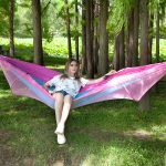 Tragbare Outdoor-Camping-Vollautomatische Fallschirm-Hängematte aus Nylon mit Moskitonetzen, Größe: 290 x 140 cm, 290x140cm Pink Blue, 290x140cm Green, 290x140cm Blue, 290x140cm Orange