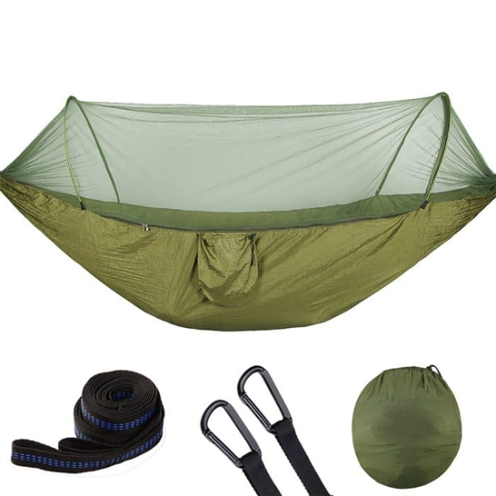 Tragbare Outdoor-Camping-Vollautomatische Fallschirm-Hängematte aus Nylon mit Moskitonetzen, Größe: 250 x 120 cm, 250x120cm Orange, 250x120cm Blue, 250x120cm Green, 250x120cm Pink Blue, 250x120cm Dark Green, 250x120cm Dark Blue, 250x120cm Black... – Bild 3