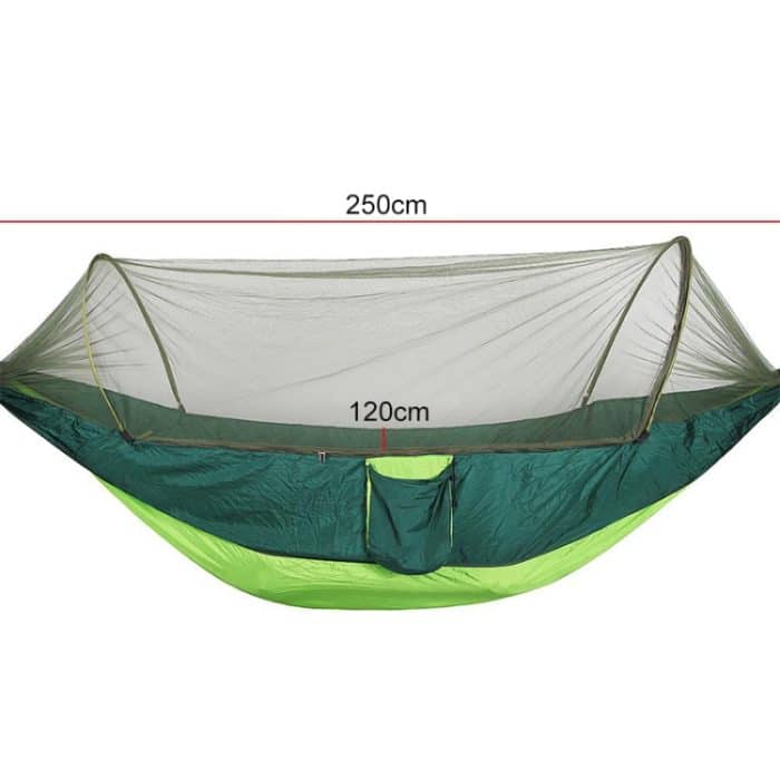 Tragbare Outdoor-Camping-Vollautomatische Fallschirm-Hängematte aus Nylon mit Moskitonetzen, Größe: 250 x 120 cm, 250x120cm Orange, 250x120cm Blue, 250x120cm Green, 250x120cm Pink Blue, 250x120cm Dark Green, 250x120cm Dark Blue, 250x120cm Black... – Bild 4