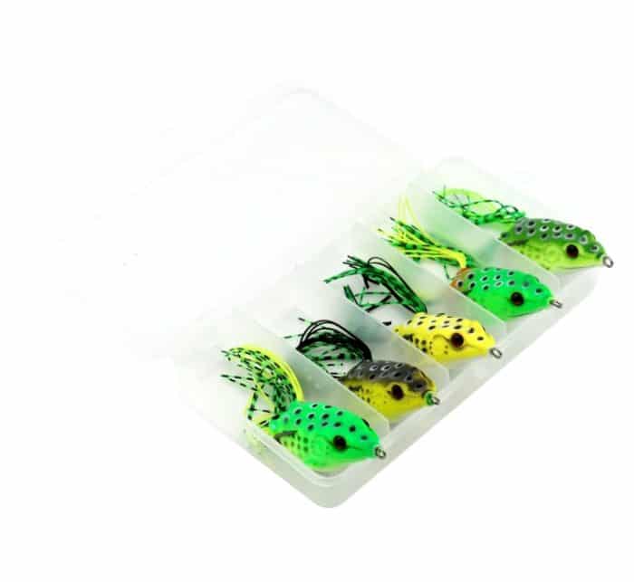 HENGJIA 5 PCS Soft Baits Wasserfischer Köder Ray Frog Baits mit Plastikbox – Bild 2