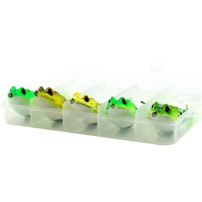 HENGJIA 5 PCS Soft Baits Wasserfischer Köder Ray Frog Baits mit Plastikbox – Bild 3