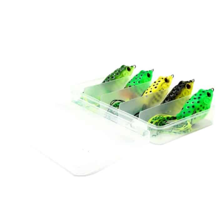 HENGJIA 5 PCS Soft Baits Wasserfischer Köder Ray Frog Baits mit Plastikbox – Bild 4
