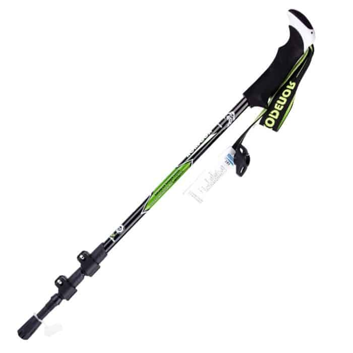 KODENOR Outdoor-Bergsteigen, tragbar, faltbar, Karbonfaser, gerader Griff, Wanderstöcke, Länge: 63–135 cm, Length : 63-135CM (Black+green), Length : 63-135CM (Black Blue), Length : 63-135CM (Black Yellow) – Bild 2