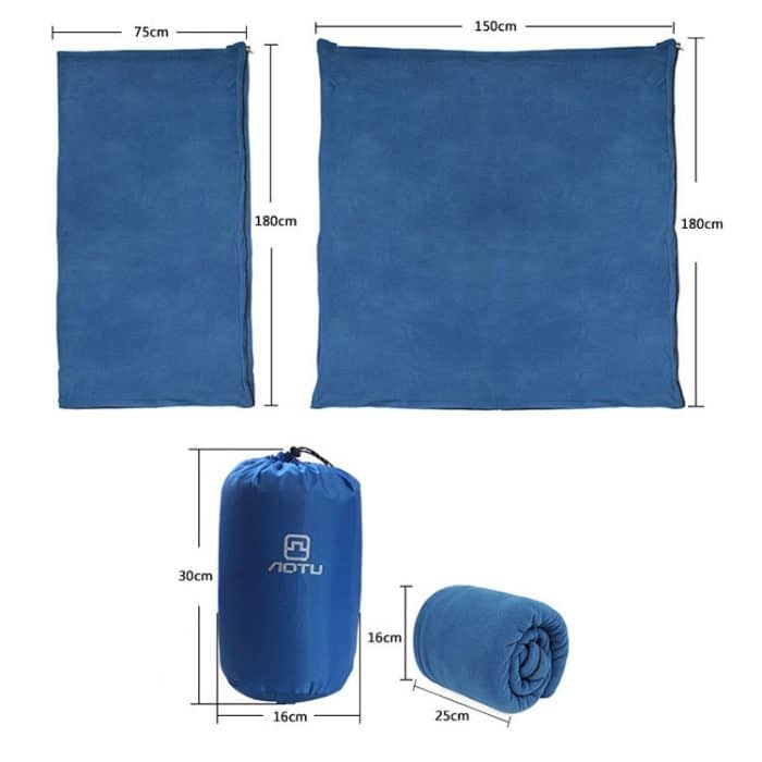 Aotu AT6109 Outdoor Camping Fleece Schlafsack für Erwachsene, zufällige Farblieferung, Größe: 180x75cm – Bild 4