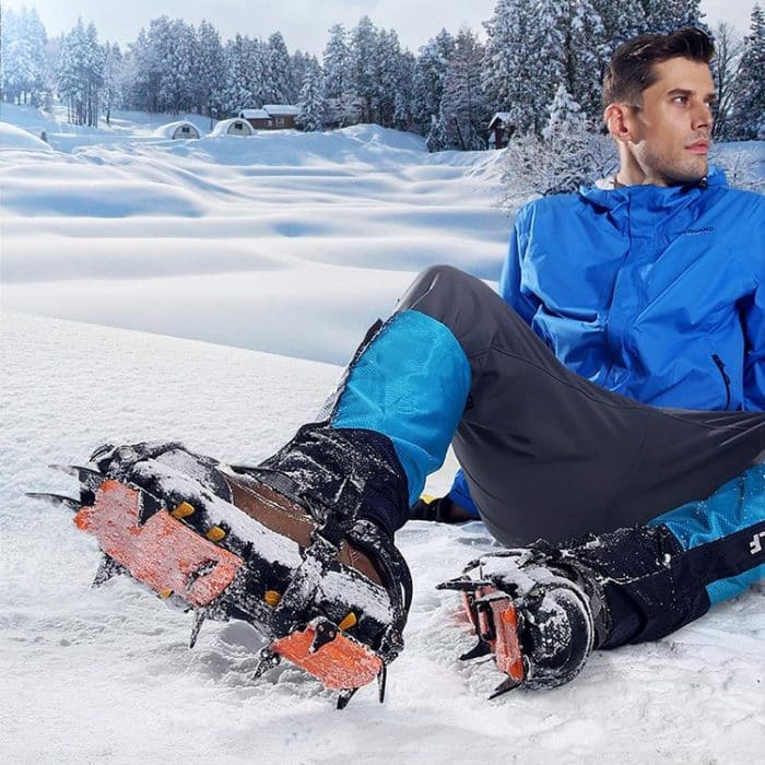 Aotu AT8701 Ein Paar 10 Zähne Anti-Rutsch-Eisgreifer-Schneekletterschuhüberzüge, 10 Teeth Orange, 10 Teeth Yellow – Bild 7