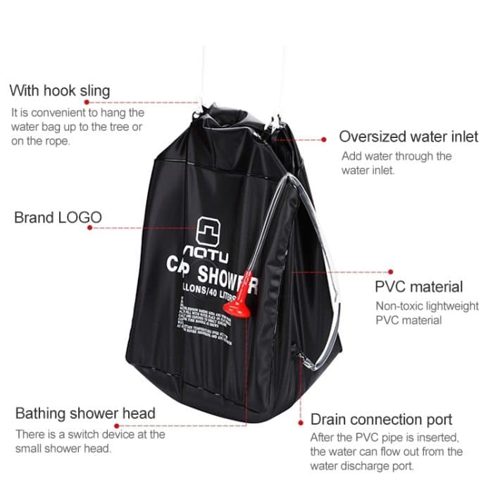 Aotu AT6636 Outdoor Camping Solar Tragbare Badetasche – Bild 5