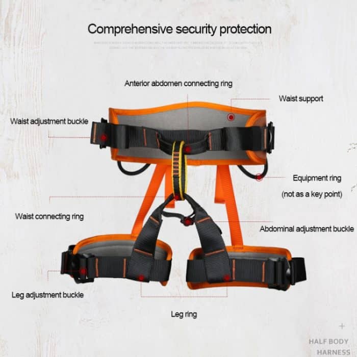 XINDA XDA9516 Outdoor-Klettergurt aus Polyester mit hochfestem Draht, verstellbar, bergab, Ganzkörper-Sicherheitsgurt – Bild 7