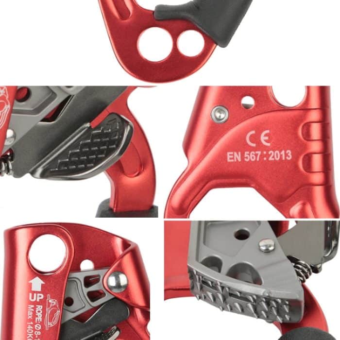 XINDA TP-8606 Hand-Seilgreifer für Outdoor-Klettern, Luftarbeit, Absturzsicherung für Seile mit 8–12 mm Durchmesser, Left – Bild 4