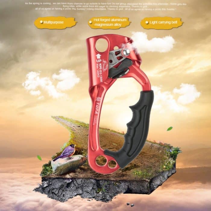 XINDA TP-8606 Hand-Seilgreifer für Outdoor-Klettern, Luftarbeit, Absturzsicherung für Seile mit 8–12 mm Durchmesser, Left – Bild 8