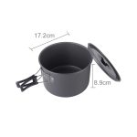 DS-500 Outdoor Camping Ultraleichtes 15-teiliges stapelbares Kochgeschirr für 4-5 Personen, Größe: Groß – Bild 3