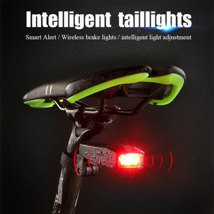 IP65 Wasserdichtes wiederaufladbares USB-Smart-COB-LED-Alarmfahrrad-Rücklicht Rücklicht mit Fernbedienung, Steuerentfernung: 1-100 m – Bild 7