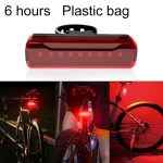 A02 Fahrradrücklicht Fahrradfahren Motorrad Elektroauto LED Mountainbike USB Lade Sicherheitswarnleuchte (6 Stunden, Plastiktüte)