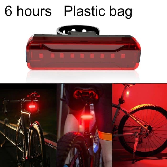 OG15286.jpg A02 Fahrradrücklicht Fahrradfahren Motorrad Elektroauto LED Mountainbike USB Lade Sicherheitswarnleuchte (6 Stunden, Plastiktüte) – Bild 1