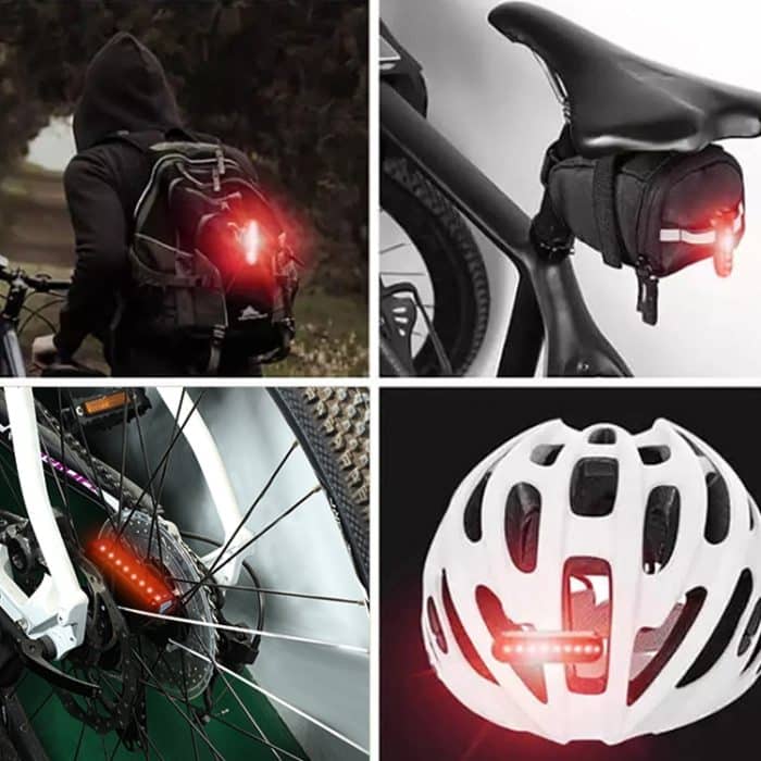 A02 Fahrradrücklicht Fahrradfahren Motorrad Elektroauto LED Mountainbike USB Lade Sicherheitswarnleuchte (6 Stunden, Plastiktüte) – Bild 16