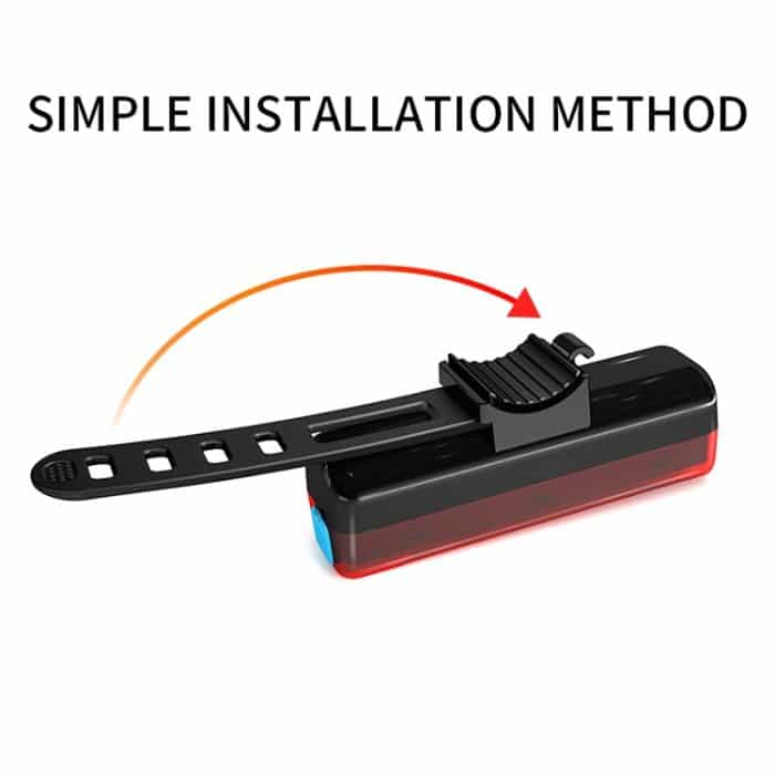 A02 Fahrradrücklicht Fahrradfahren Motorrad Elektroauto LED Mountainbike USB Aufladen Sicherheitswarnleuchte (50 Stunden, Plastiktüte) – Bild 7