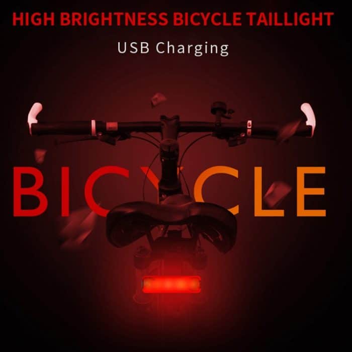 A02 Fahrradrücklicht Fahrradfahren Motorrad Elektroauto LED Mountainbike USB Aufladen Sicherheitswarnleuchte (50 Stunden, Plastiktüte) – Bild 10