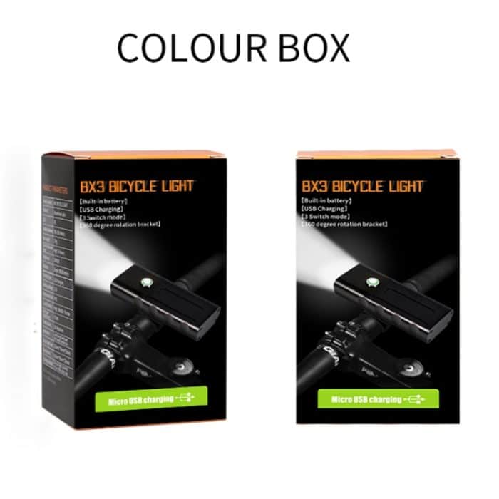 BX2 USB Charging Fahrradleuchte Frontlenker LED-Leuchte (3 Stunden, T6 + Gem Lampe) – Bild 5