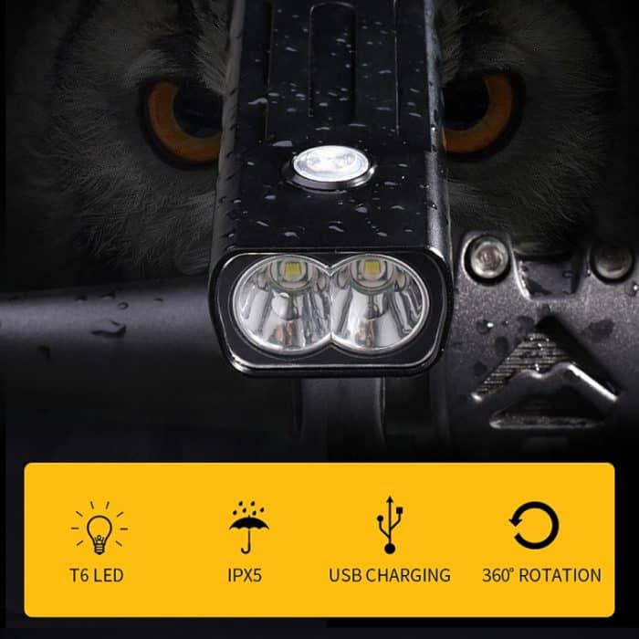 BX2 USB Charging Fahrradleuchte Frontlenker LED-Leuchte (3 Stunden, T6 + Gem Lampe) – Bild 8