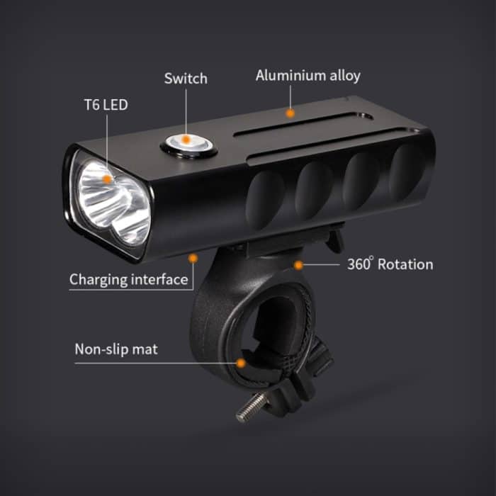 BX2 USB Charging Fahrradleuchte Frontlenker LED-Leuchte (3 Stunden, T6 + Gem Lampe) – Bild 9
