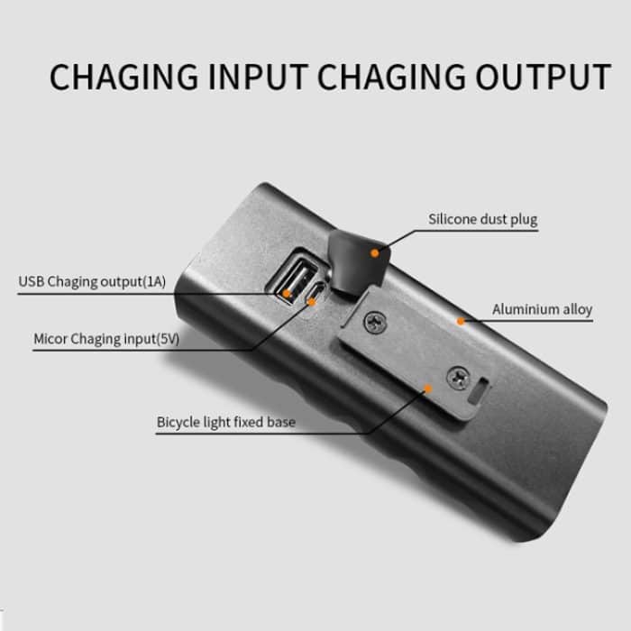 BX3 USB Ladegerät Fahrradleuchte Frontlenker LED-Leuchte (10 Stunden, T6 + A02 Lampe) – Bild 9