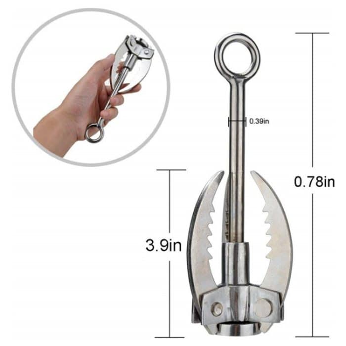 KS042 Outdoor Sporting Wilderness Survival Karabiner Grappling Folding Drei Pfoten Haken Ice Rock Mountain Kletterwerkzeug – Bild 3