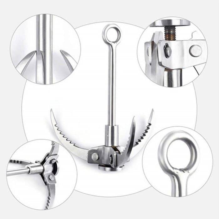 KS042 Outdoor Sporting Wilderness Survival Karabiner Grappling Folding Drei Pfoten Haken Ice Rock Mountain Kletterwerkzeug – Bild 4