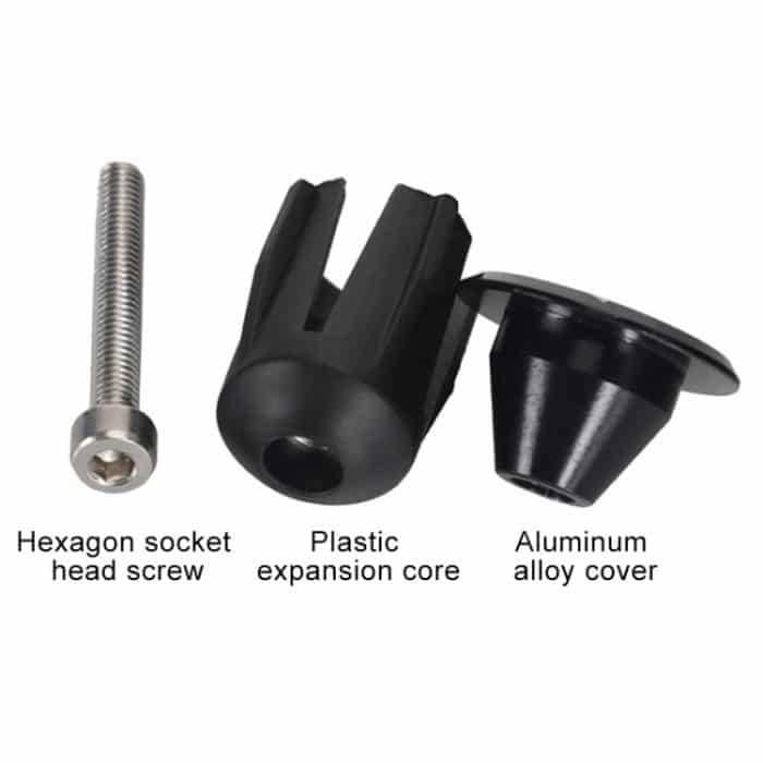 TOSEEK 1 Paar Mountainbike-Lenkergriffkappen Endstopfen Aluminiumlegierung Fahrrad-Lenkerendstopfen, 17.6-21.8mm Black, 17.6-21.8mm Green, 17.6-21.8mm Grey, 17.6-21.8mm Gold, 17.6-21.8mm Blue, 17.6-21.8mm Purple, 17.6-21.8mm Red – Bild 5