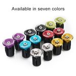 TOSEEK 1 Paar Mountainbike-Lenkergriffkappen Endstopfen Aluminiumlegierung Fahrrad-Lenkerendstopfen, 17.6-21.8mm Black, 17.6-21.8mm Green, 17.6-21.8mm Grey, 17.6-21.8mm Gold, 17.6-21.8mm Blue, 17.6-21.8mm Purple, 17.6-21.8mm Red – Bild 6