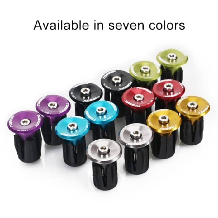 TOSEEK 1 Paar Mountainbike-Lenkergriffkappen Endstopfen Aluminiumlegierung Fahrrad-Lenkerendstopfen, 17.6-21.8mm Black, 17.6-21.8mm Green, 17.6-21.8mm Grey, 17.6-21.8mm Gold, 17.6-21.8mm Blue, 17.6-21.8mm Purple, 17.6-21.8mm Red – Bild 6