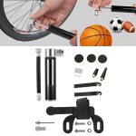 Manuelle tragbare Mini-Fahrradpumpe aus Aluminiumlegierung + kleberfreier Reifenflicken + fischförmiger Reifenheber, Inflator + Glue-free Tire Patch + Fish-shaped Tire Lever Black, Inflator + Glue-free Tire Patch + Fish-shaped Tire Lever Red...