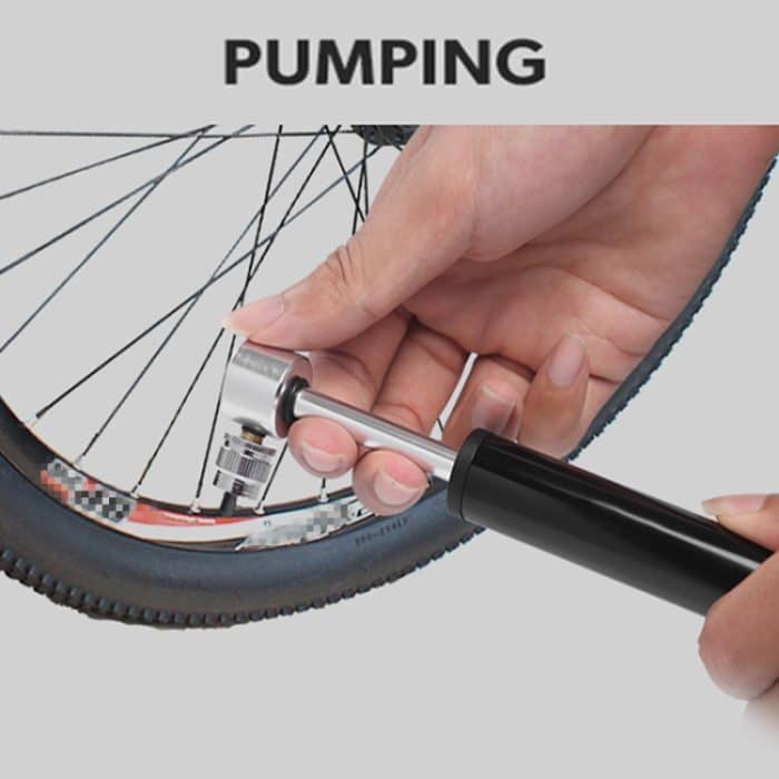 Manuelle tragbare Mini-Fahrradpumpe aus Aluminiumlegierung + kleberfreier Reifenflicken + fischförmiger Reifenheber, Inflator + Glue-free Tire Patch + Fish-shaped Tire Lever Black, Inflator + Glue-free Tire Patch + Fish-shaped Tire Lever Red... – Bild 15