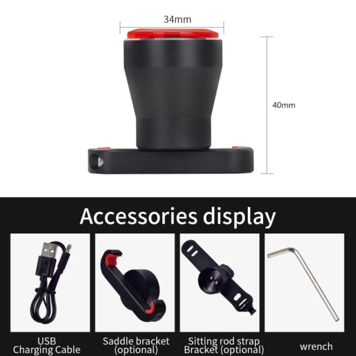 Antusi Q5 Fahrradrücklicht Rücklicht mit automatischer Bremsinduktion – Bild 3