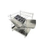 Outdoor Camp Tragbarer, zusammenklappbarer Holzkohlegrill aus Edelstahl + Grundplatte, Upgrade B – Bild 2