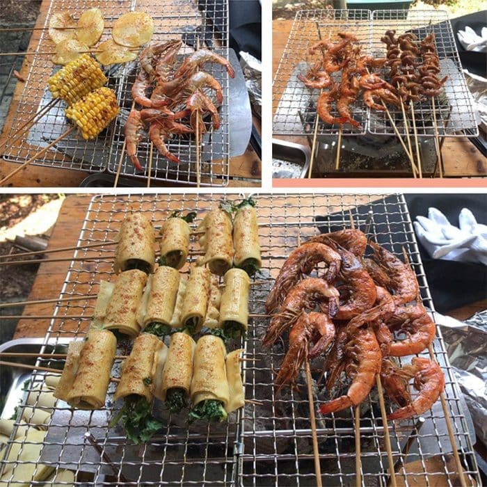 Outdoor Camp Tragbarer, zusammenklappbarer Holzkohlegrill aus Edelstahl + Grundplatte, Upgrade B – Bild 8