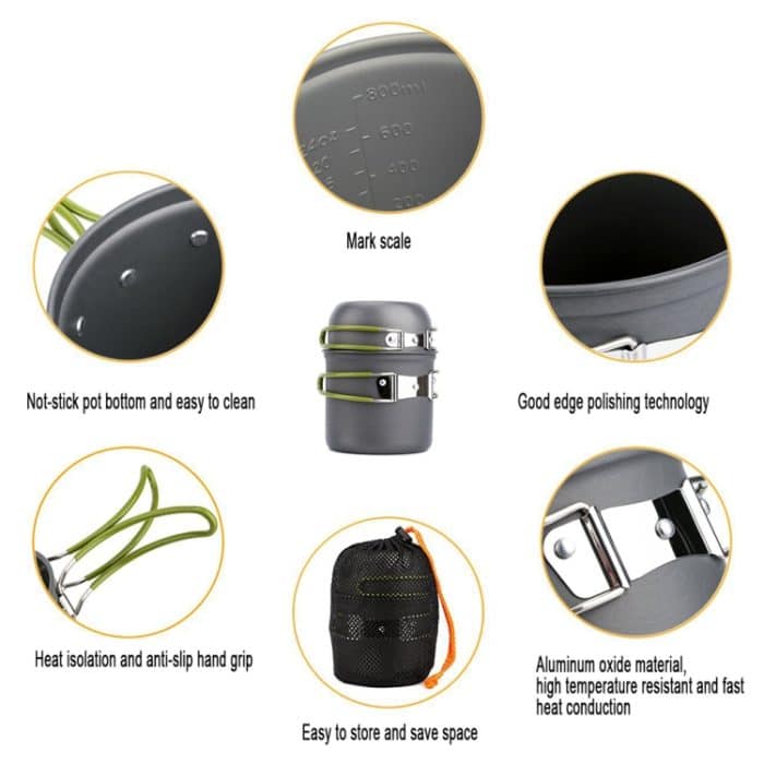 DS-101 Tragbares Outdoor-Camping-Kochset, Picknick-Kessel, Kochgeschirr-Kombination – Bild 9
