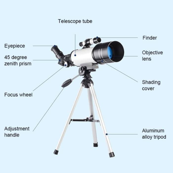 WR852 16x/66x70 High Definition High Times Astronomisches Teleskop mit Stativ, 66x70 Blue – Bild 4