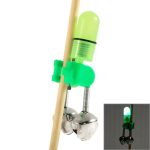 10 PCS Angelzubehör Twin Bells Clip Fishing Bite Alarm mit LED Nachtlicht