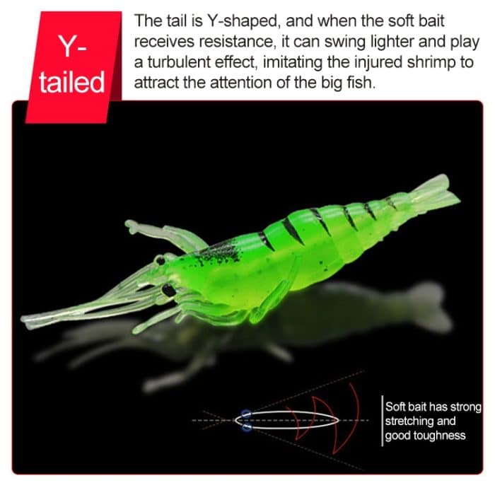 10 Stück 4 cm Angeln Soft Bait Lures Popper Poper Baits, Artificial Shrimp, Luminous Shrimp, Pink Shrimp, Green Shrimp, Transparent Shrimp – Bild 3