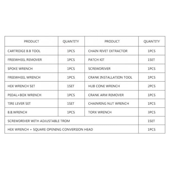 Bikeray BT001B Fahrrad Toolbox Set Mountain Bike Repair Tool Kit – Bild 7