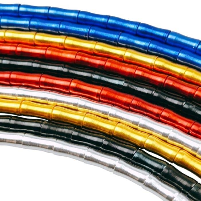 BIKERSAY Fahrrad-Fishbone-Kabelschlauch-Set mit variabler Geschwindigkeit, Aluminiumlegierung, Bambus-Verbindungsleitungsrohre, 1m Black, 1m Green, 1m Gold, 1m Purple, 1m Red, 1m Silver, 1m Blue – Bild 2