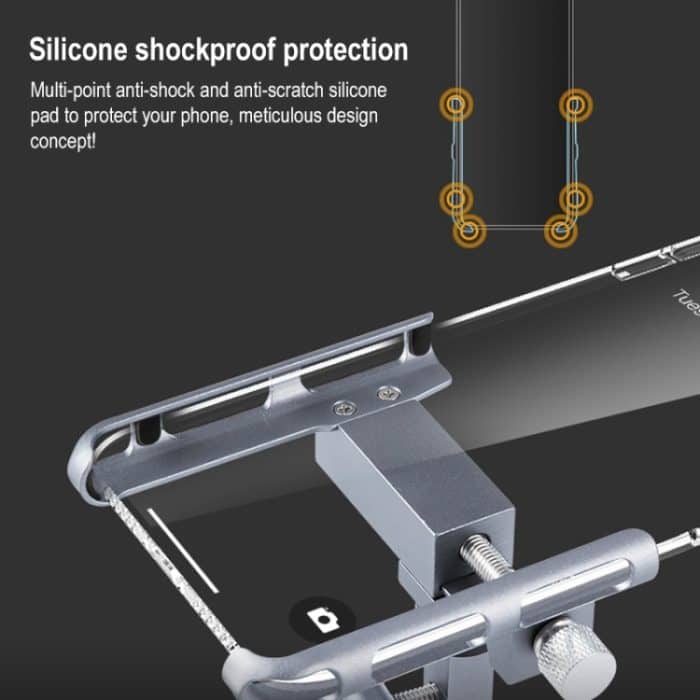 BIKERSAY MP007 Universeller Motorrad-Handyhalter aus Aluminiumlegierung, MP007(Titanium Color) – Bild 3