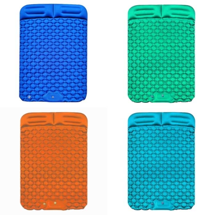 Outdoor Camping Foot-Step Automatisches aufblasbares Kissen Tragbares aufblasbares TPU-Doppelbett, Größe: 195 x 119 x 16 cm, Foot-step Dark Blue, Foot-step Orange, Foot-step Emerald, Foot-step Peacock Blue – Bild 2