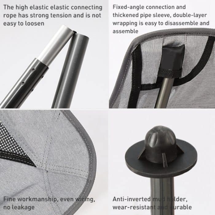 Outdoor Camping Strand tragbarer ultraleichter Klappstuhl aus Aluminiumlegierung, Folding Chair (Beige), Folding Chair (Grey), Folding Chair (Black) – Bild 4